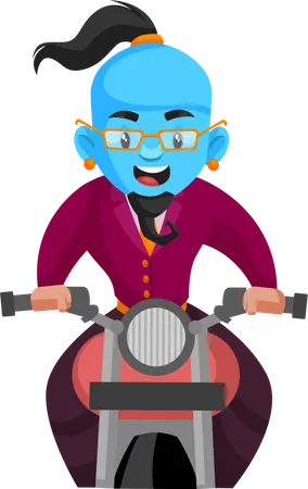 Genie riding bike Illustration