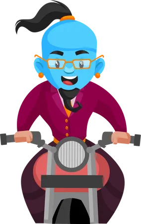 Genie riding bike  Illustration