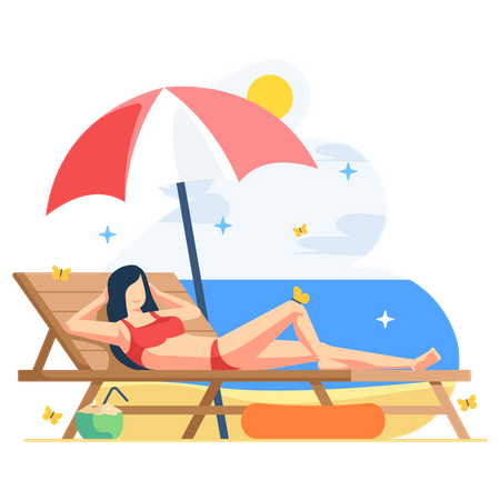 Genieße den Sommer am Strand  Illustration