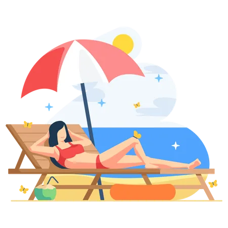 Genieße den Sommer am Strand  Illustration