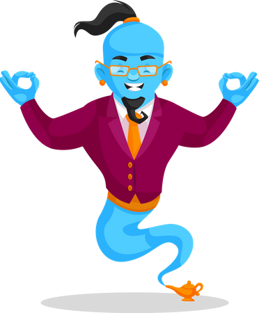 Genio meditando  Ilustración