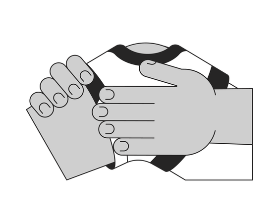 Genou cassé en attelle  Illustration