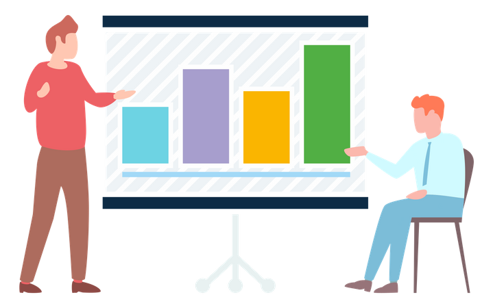 Gens d'affaires effectuant des analyses commerciales  Illustration