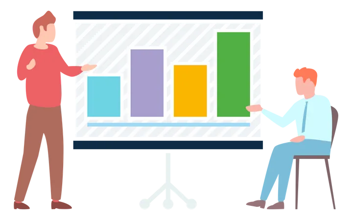 Gens d'affaires effectuant des analyses commerciales  Illustration