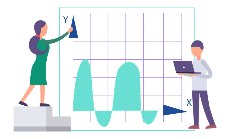 Gens d'affaires travaillant sur l'analyse des données  Illustration