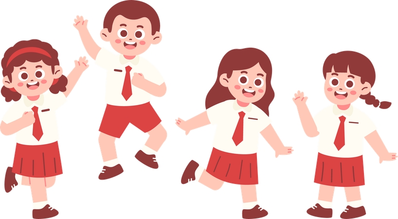 Les gens de l'école primaire  Illustration