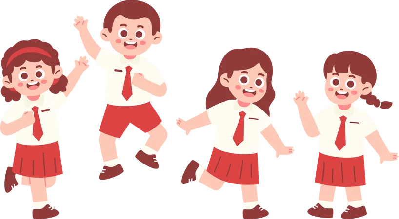 Les gens de l'école primaire  Illustration