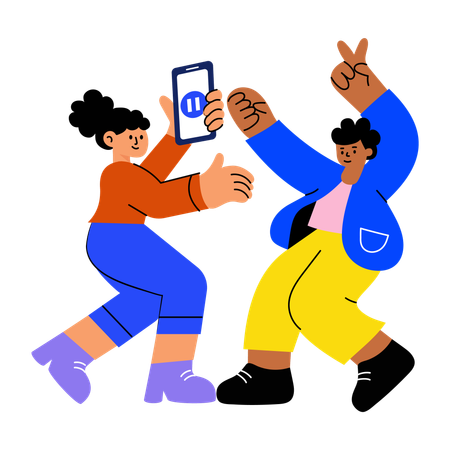 Gente bailando en la fiesta  Illustration