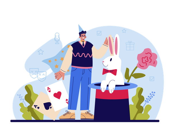 Gente celebrando el cumpleaños de los niños.  Ilustración