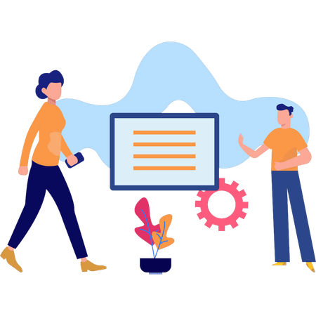 Gente de negocios señalando la configuración del documento  Ilustración