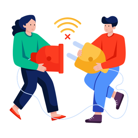 Gente de negocios conecta la batería  Ilustración