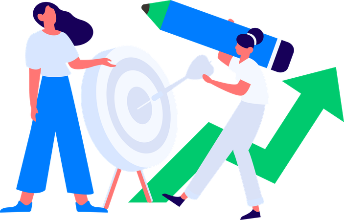 Gente de negocios haciendo análisis de datos comerciales  Ilustración