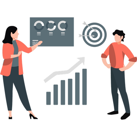 Gente de negocios trabajando en el análisis de datos empresariales  Ilustración