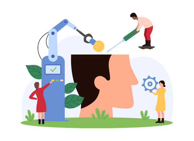 Gente de negocios trabajando en el desarrollo de ideas creativas.  Illustration