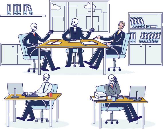 Gente de negocios trabajando en la oficina  Ilustración
