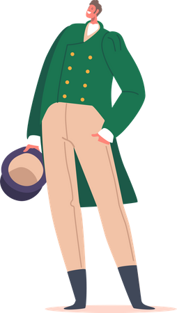 Gentleman in Green Frock Coat  Illustration