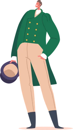 Gentleman in Green Frock Coat  Illustration