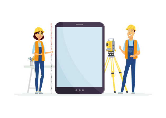 Geodesists at work  Illustration