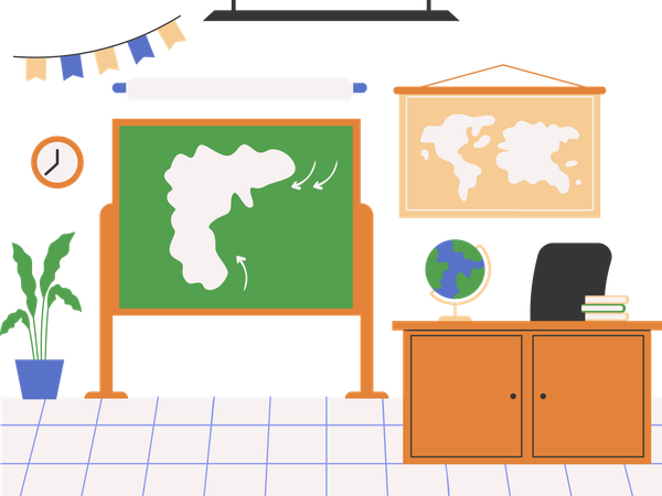 Geographie Unterricht  Illustration