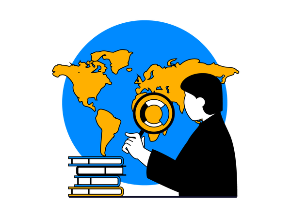 Geographie Unterricht  Illustration