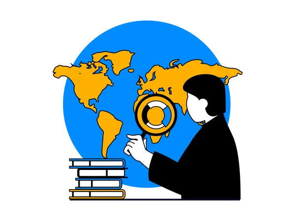 Geographie Unterricht  Illustration