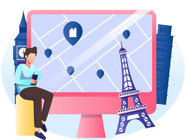 Géolocalisation  Illustration