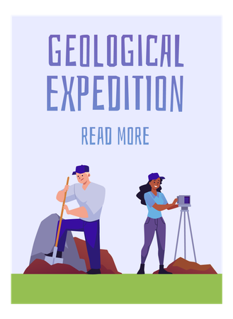 Geological expedition and exploration of mineral resources  Illustration