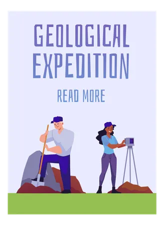 Geological expedition and exploration of mineral resources  Illustration