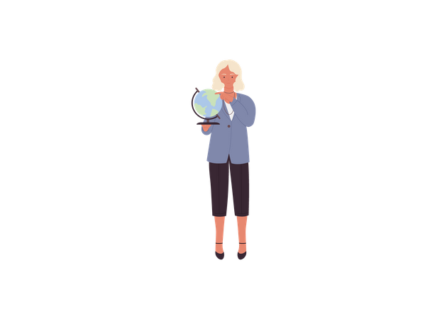 Geological Female Teacher  Illustration