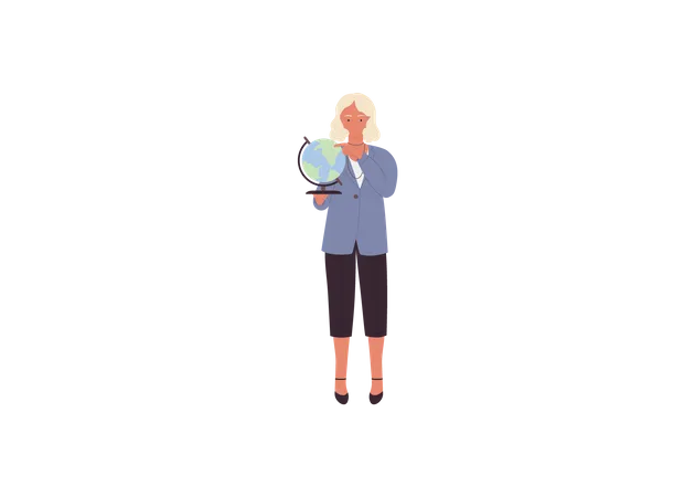 Geological Female Teacher  Illustration