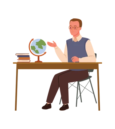 Geology Male Professor  Illustration