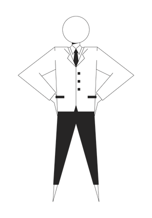 Geometric businessman suit with circular head  Illustration