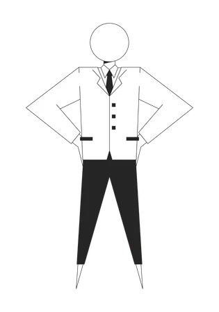 Geometric businessman suit with circular head  Illustration