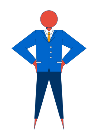 Geometric businessman with circular head in suit  Illustration