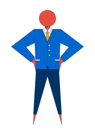 Geometric businessman with circular head in suit  Illustration