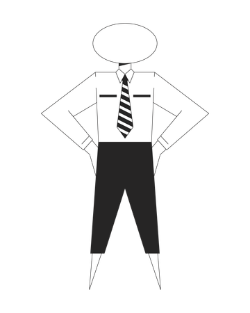 Geometric businessman with oval head and striped tie  Illustration