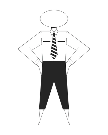 Geometric businessman with oval head and striped tie  Illustration