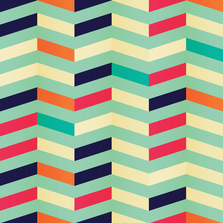 Geometric seamless chevron pattern in retro colors Illustration