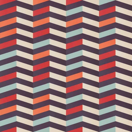 Geometric seamless chevron pattern in retro colors  Illustration