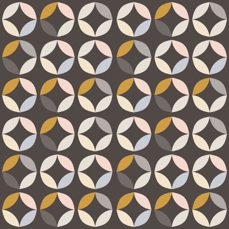 Geometric seamless pattern with colorful circles in retro design  Illustration