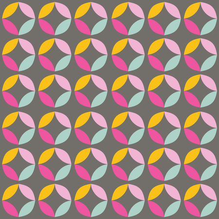 Geometric seamless pattern with colorful circles in retro design  Illustration