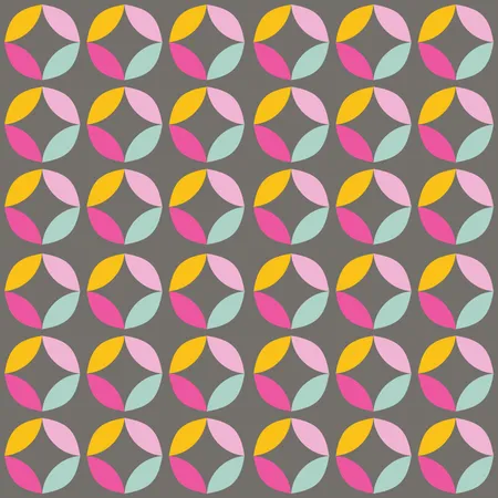 Geometric seamless pattern with colorful circles in retro design  Illustration