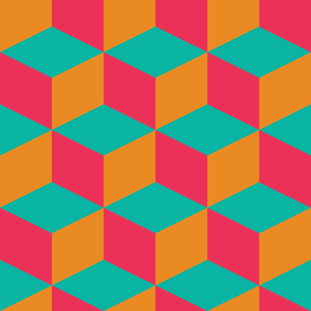 Geometric seamless pattern with colorful squares in retro design Illustration