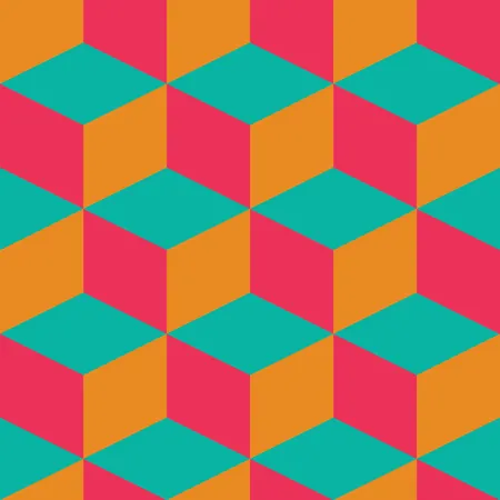 Geometric seamless pattern with colorful squares in retro design  Illustration