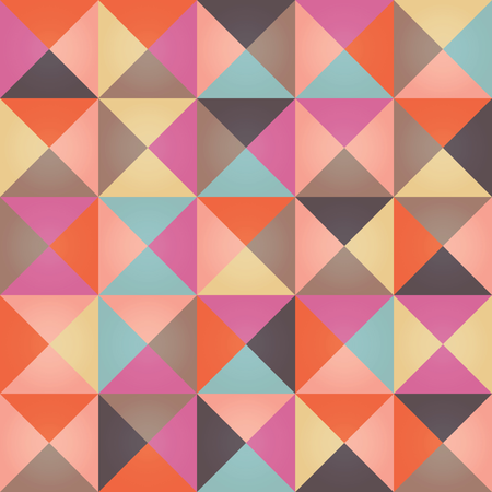 Geometric seamless pattern with colorful triangles in retro design  Illustration