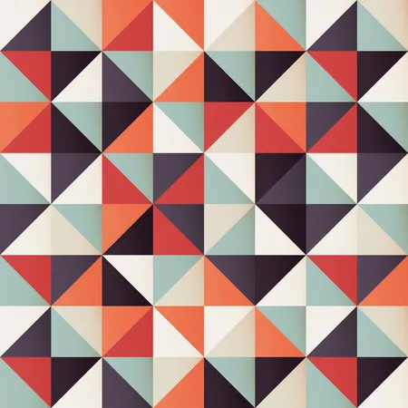 Geometric seamless pattern with colorful triangles in retro design  Illustration