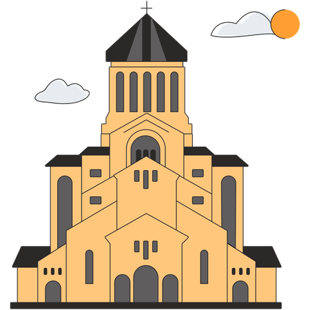 Georgia - Iglesia de la Trinidad de Gergeti  Ilustración