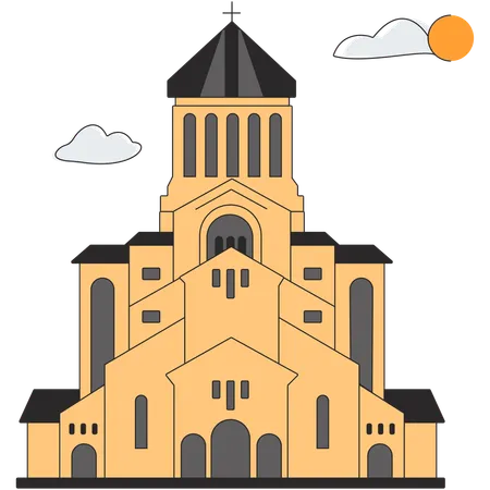 Geórgia - Igreja da Trindade Gergeti  Ilustração
