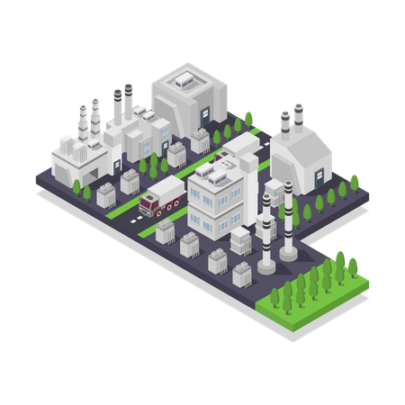 Geothermal power plant  Illustration