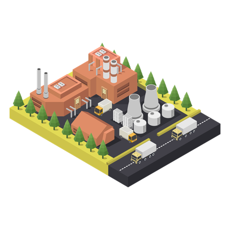 Geothermal power plant  Illustration